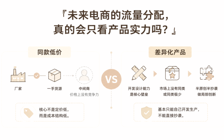 未来电商的流量分配，真的会只看产品实力吗？ 文章主题框架图