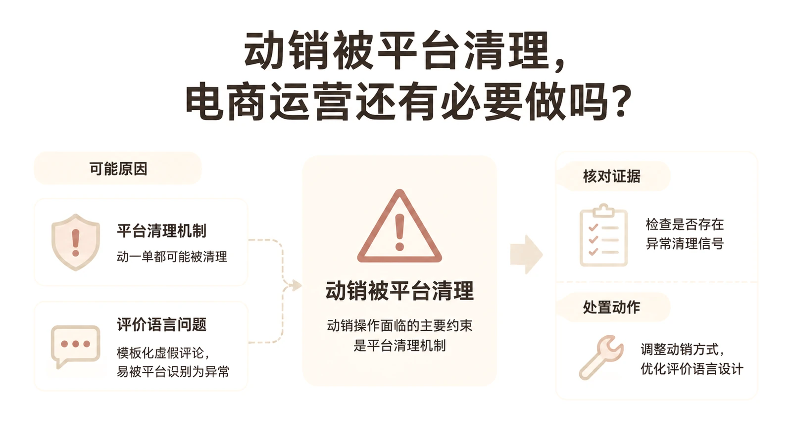 动销被平台清理，电商运营还有必要做吗？ 文章主题框架图