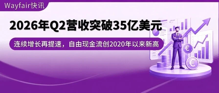 市场趋势｜Wayfair 2026 年 Q2 营收破 35 亿，美国增长近 9%，自由现金流创疫情后最佳-文章封面图