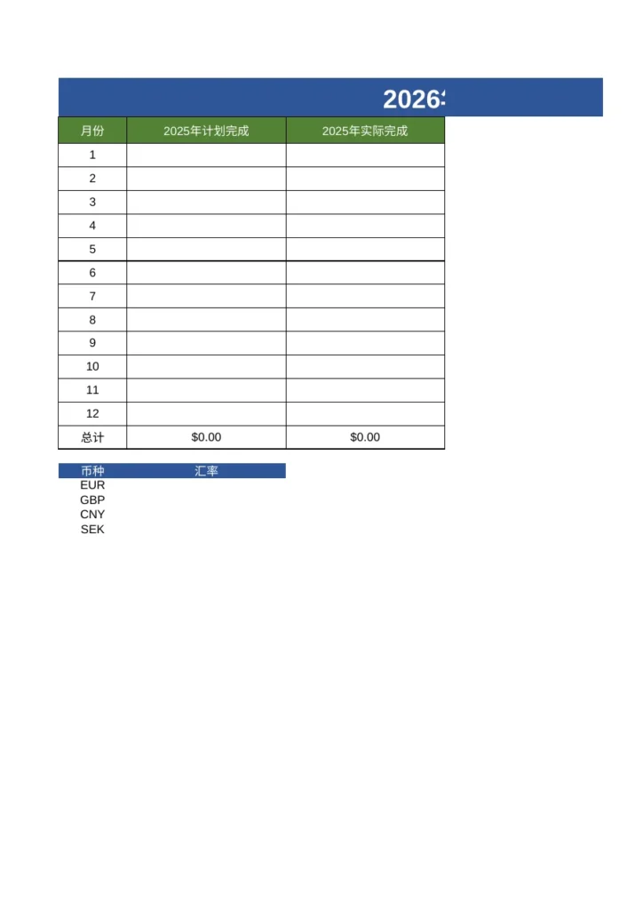 2026年跨境电商目标规划与分析-561行-8个子表-文章简介图