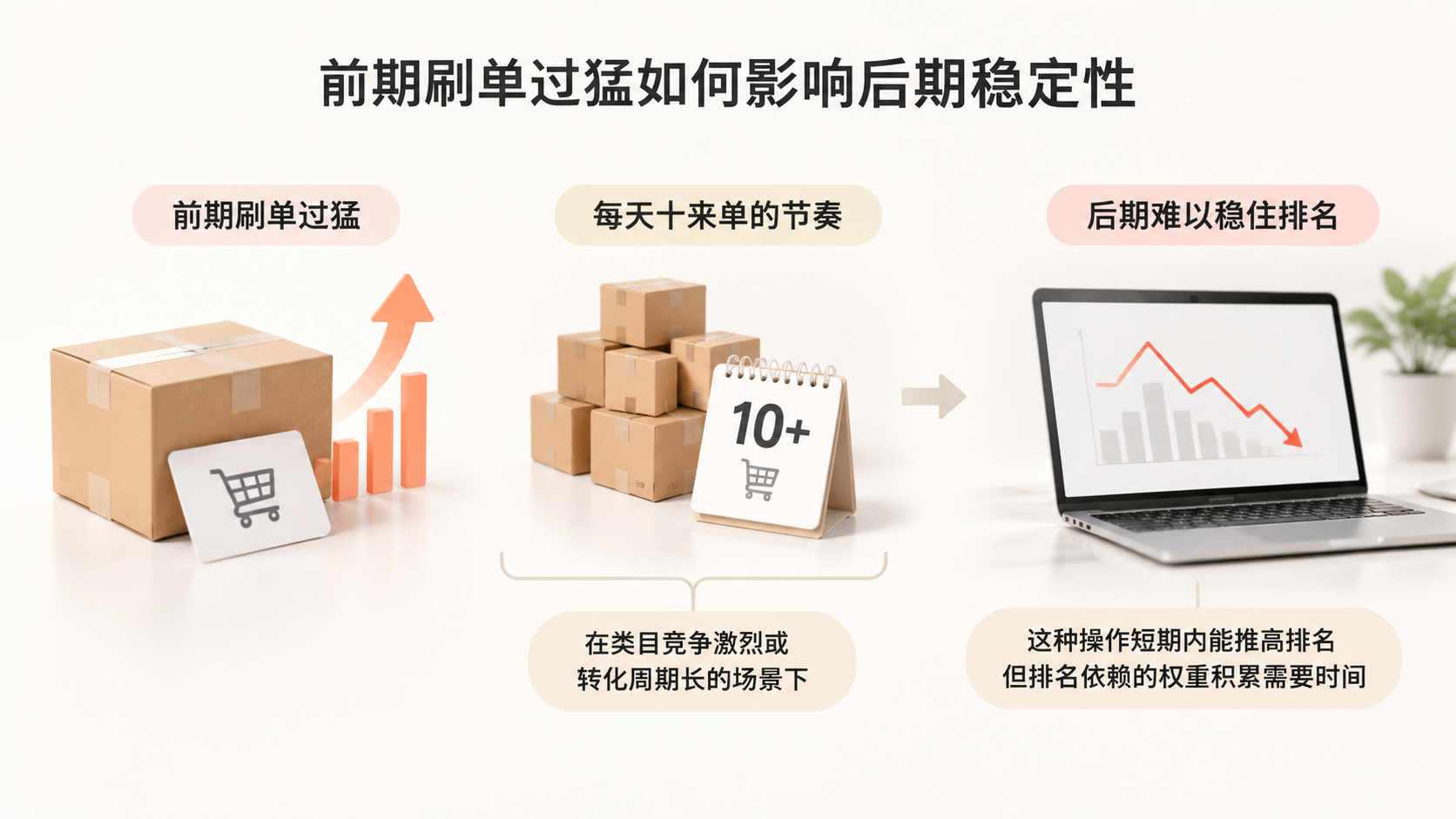 亚马逊刷单都稳不住的类目，问题出在前期节奏还是刷单数量？ 文章内容信息图 1
