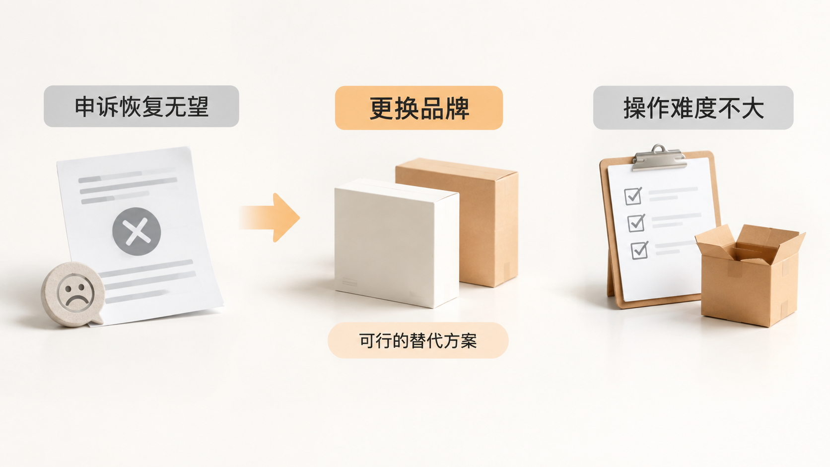 亚马逊投诉跟卖未购货导致品牌滥用被取消备案,申诉失败后更换品牌可行吗? 文章内容信息图 2