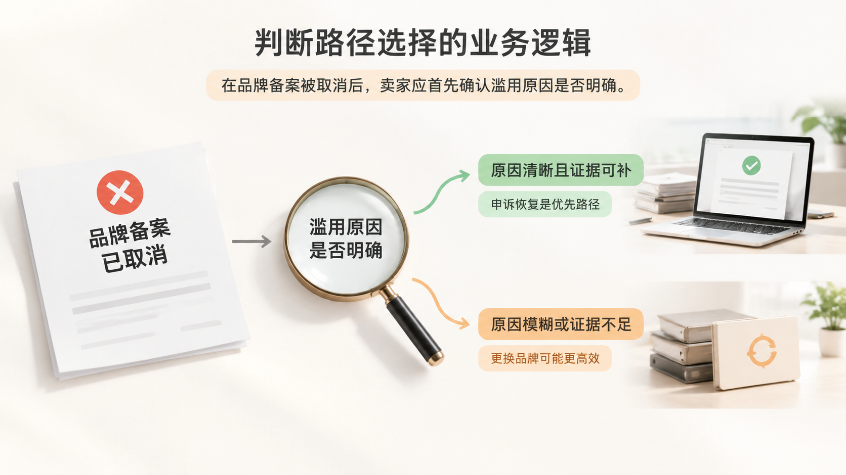 亚马逊投诉跟卖未购货导致品牌滥用被取消备案,申诉失败后更换品牌可行吗? 文章内容信息图 3