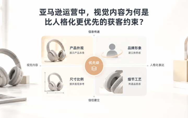 亚马逊运营中，视觉内容为何是比人格化更优先的获客约束？ 文章主题框架图