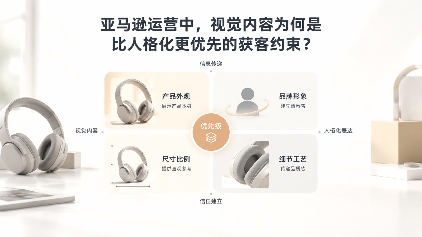 亚马逊运营中，视觉内容为何是比人格化更优先的获客约束？ 文章主题框架图