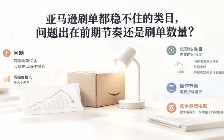 亚马逊刷单都稳不住的类目，问题出在前期节奏还是刷单数量？ 文章主题框架图