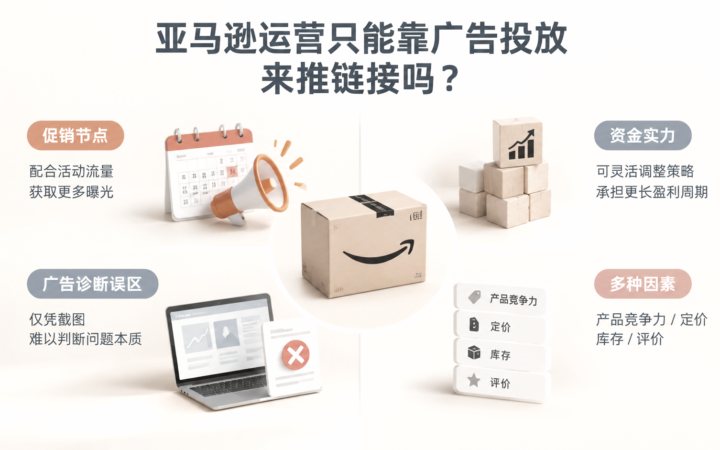 亚马逊运营只能靠广告投放来推链接吗？ 文章主题框架图