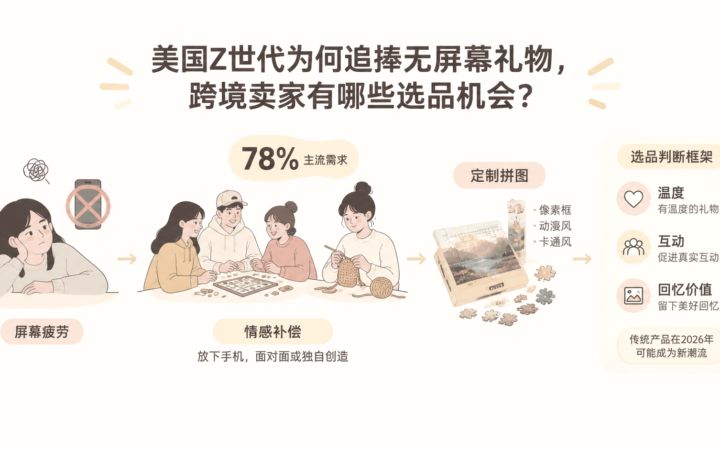 美国Z世代为何追捧无屏幕礼物，跨境卖家有哪些选品机会？ 文章主题框架图
