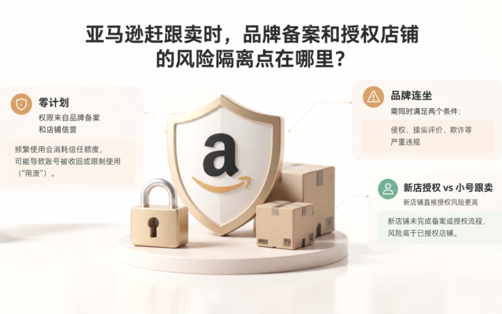 亚马逊赶跟卖时，品牌备案和授权店铺的风险隔离点在哪里？ 文章主题框架图