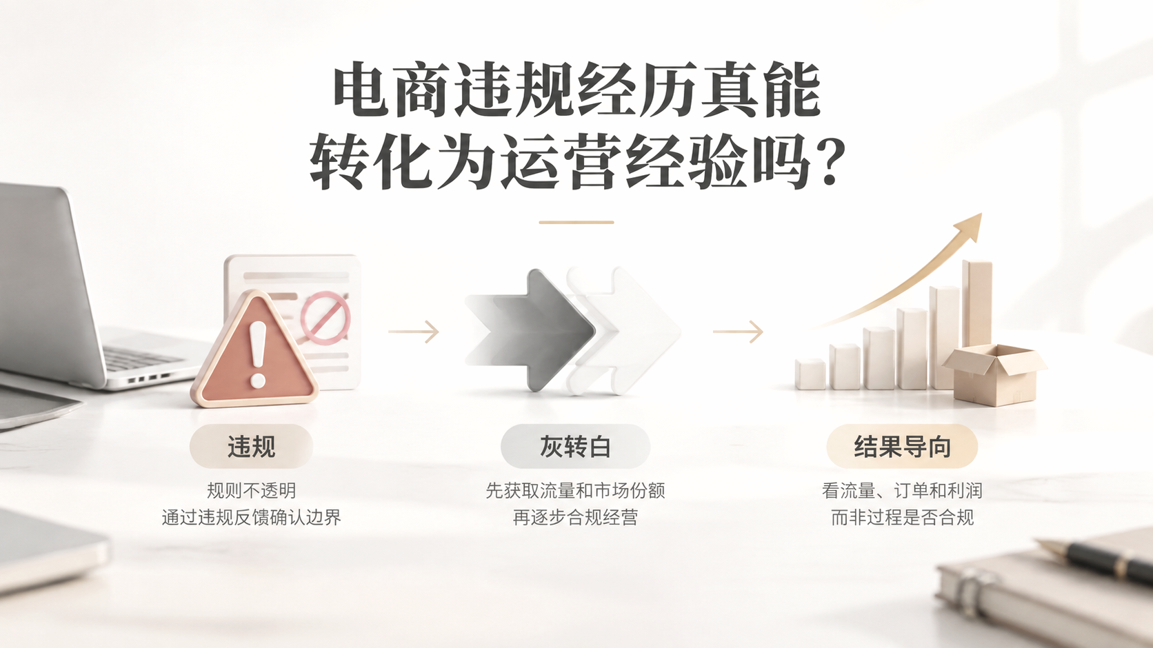 电商违规经历真能转化为运营经验吗? 文章主题框架图