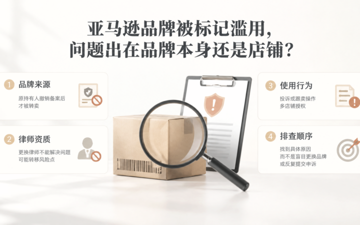 亚马逊品牌被标记滥用，问题出在品牌本身还是店铺？ 文章主题框架图