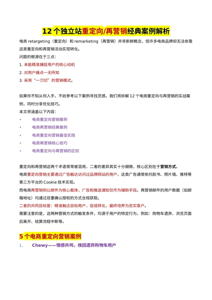 独立站重定向与再营销实战案例解析-18页-文章简介图